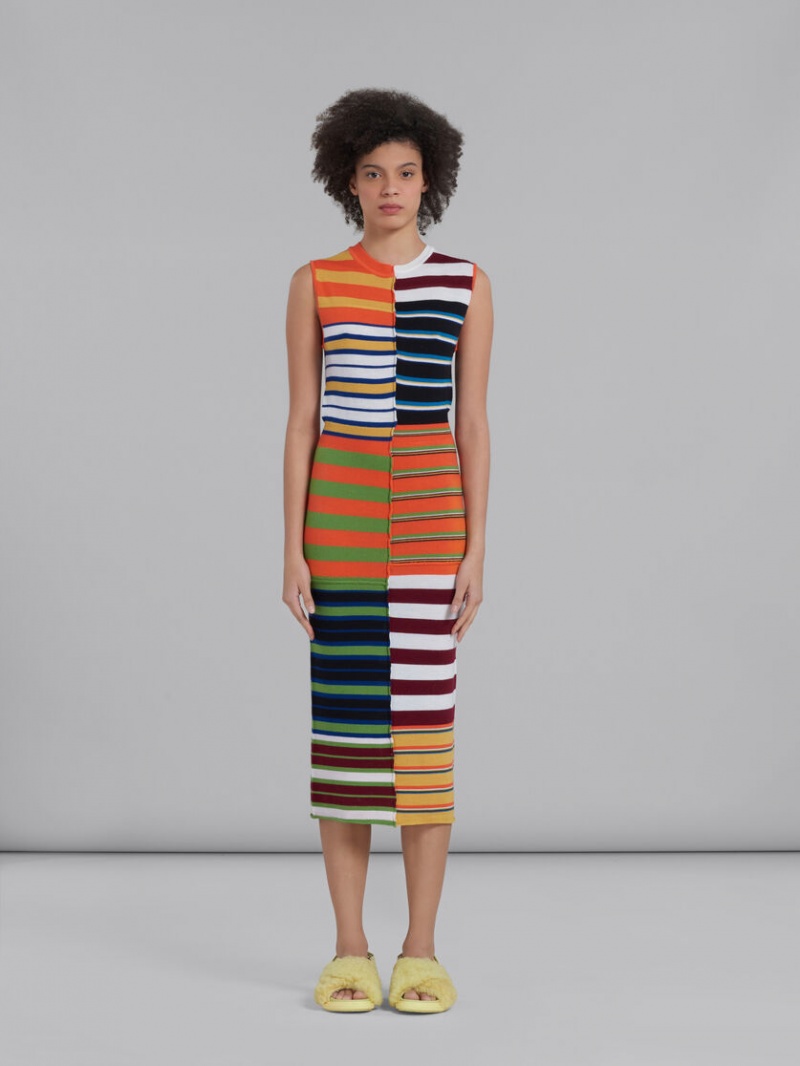 Marni Knit With Patchwork Stripes Colourful | GRQAV87275