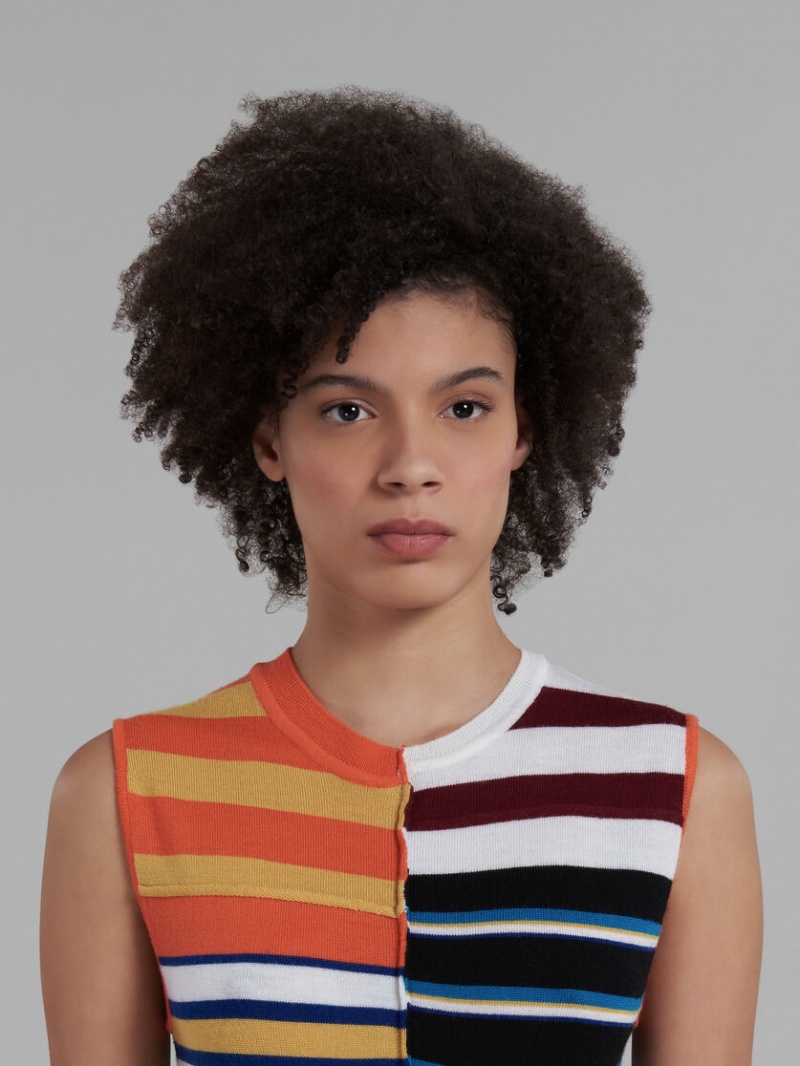 Marni Knit With Patchwork Stripes Colourful | GRQAV87275