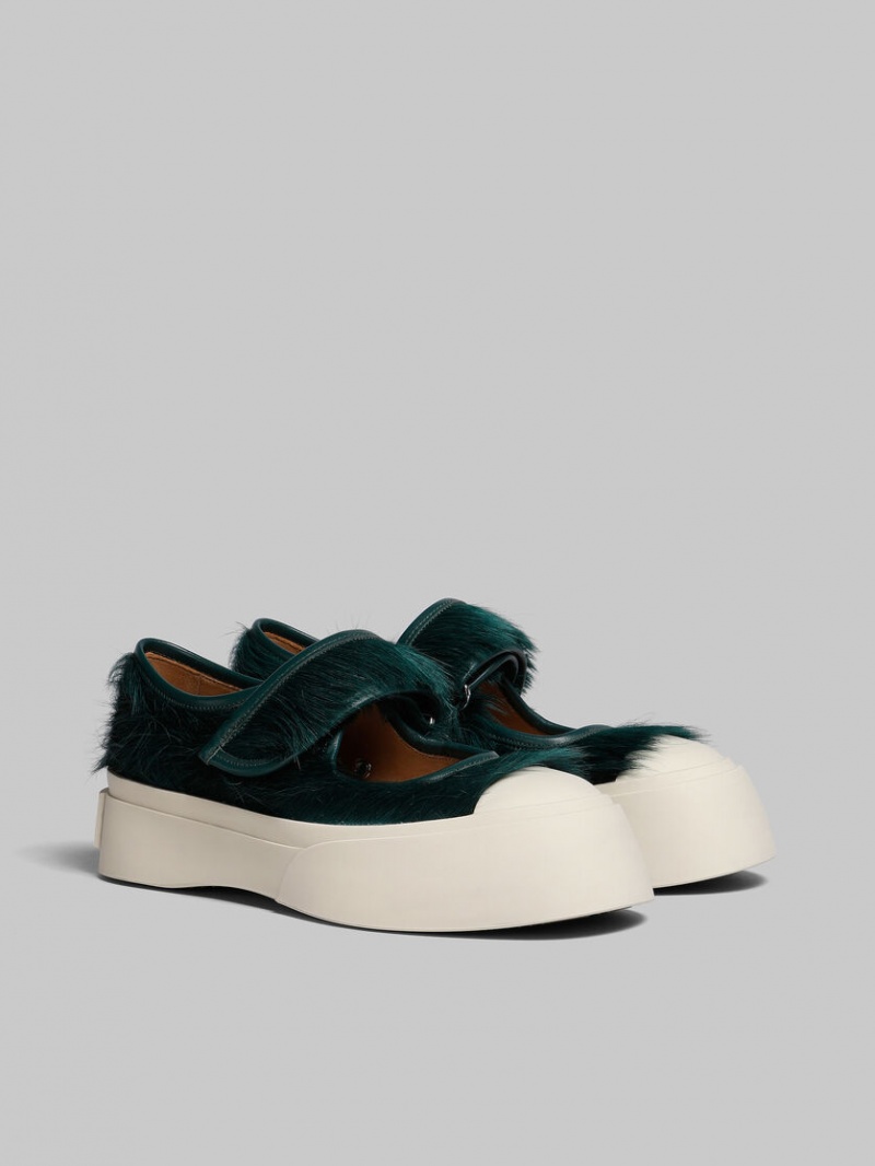 Marni Long-hair Calfskin Mary Jane Sneaker πρασινο | GRNEJ20738