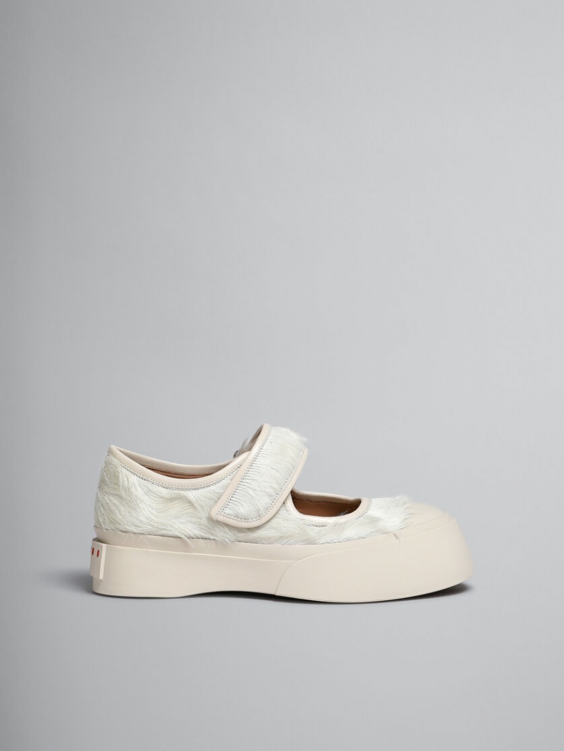 Marni Long-hair Calfskin Mary Jane Sneaker ασπρα | FGRUI18783