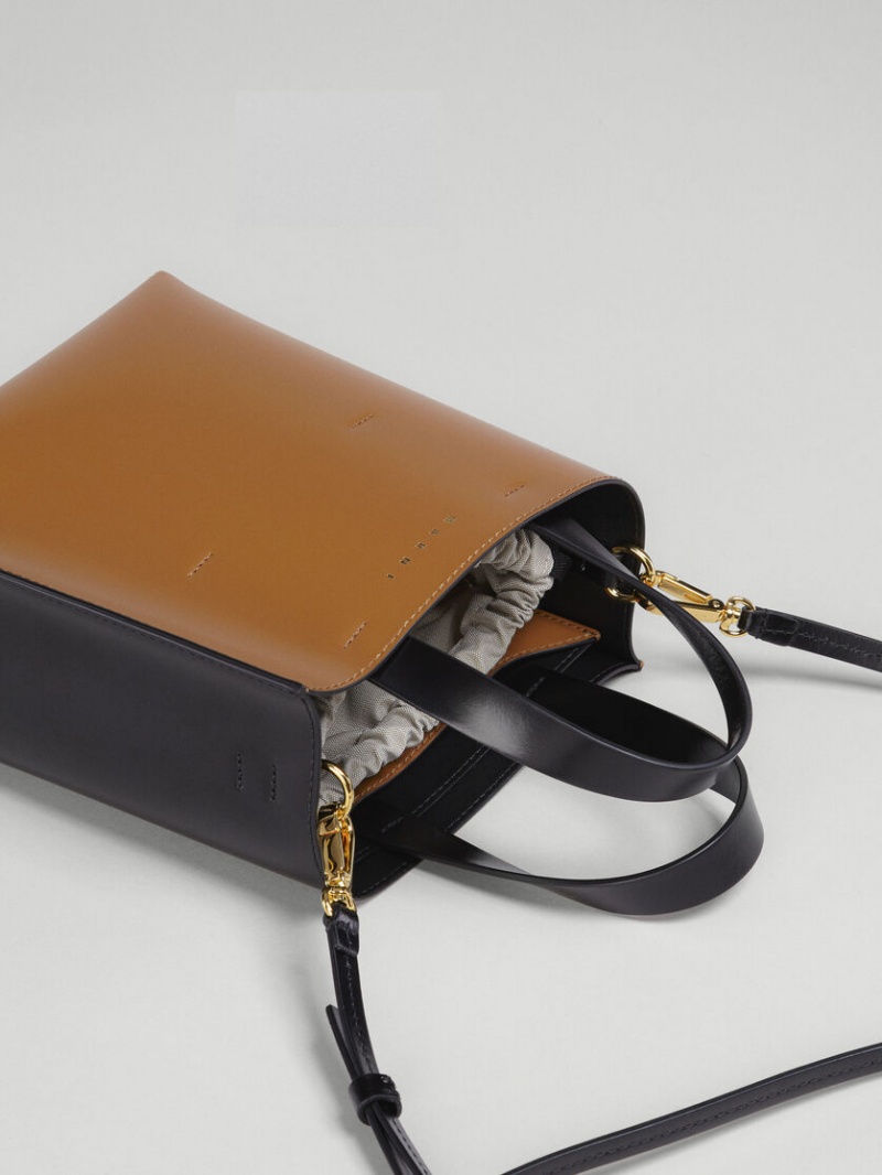 Marni Museo Mini Bag δερματινα μαυρα καφε | GREGJ68424