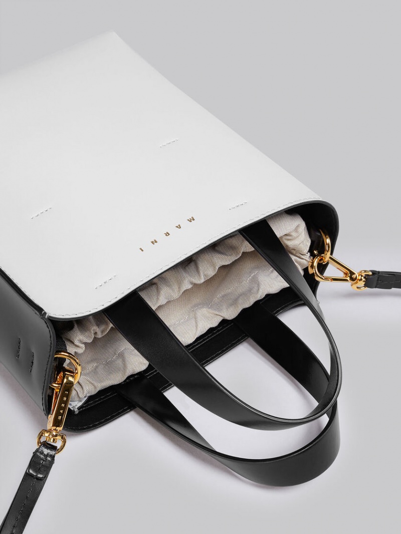 Marni Museo Mini Bag δερματινα ασπρα μαυρα | SGRNY68326