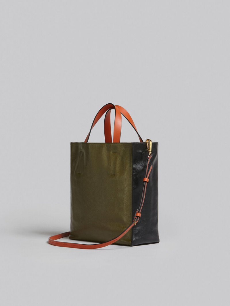 Marni Museo Soft Small Bag δερματινα μαυρα πρασινο | SGRVO88388