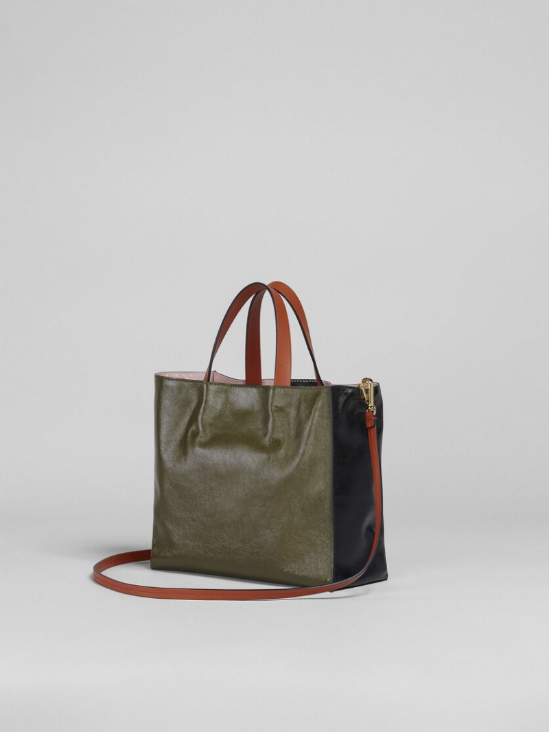 Marni Museo Soft Small Bag δερματινα μαυρα πρασινο πορτοκαλι | GRXBR34283