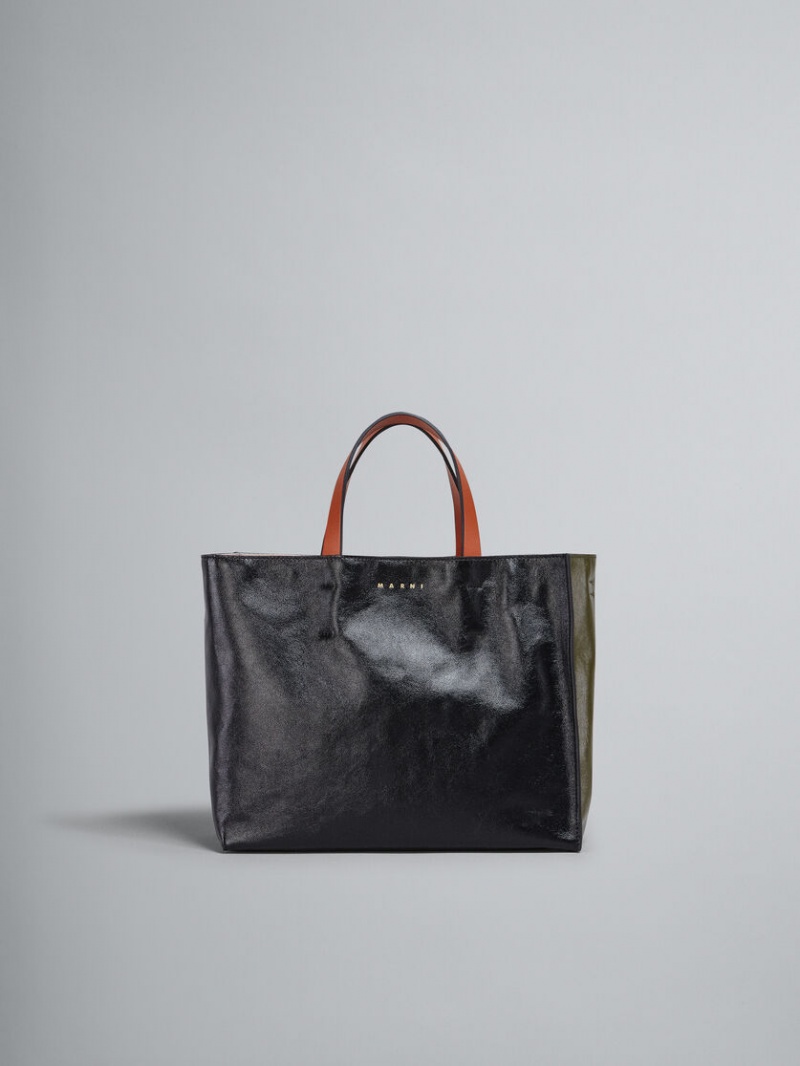 Marni Museo Soft Small Bag δερματινα μαυρα πρασινο πορτοκαλι | GRXBR34283