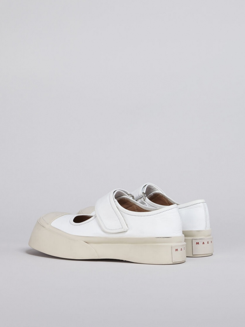 Marni Nappa δερματινα Mary Jane Sneaker ασπρα | GGRUC67940