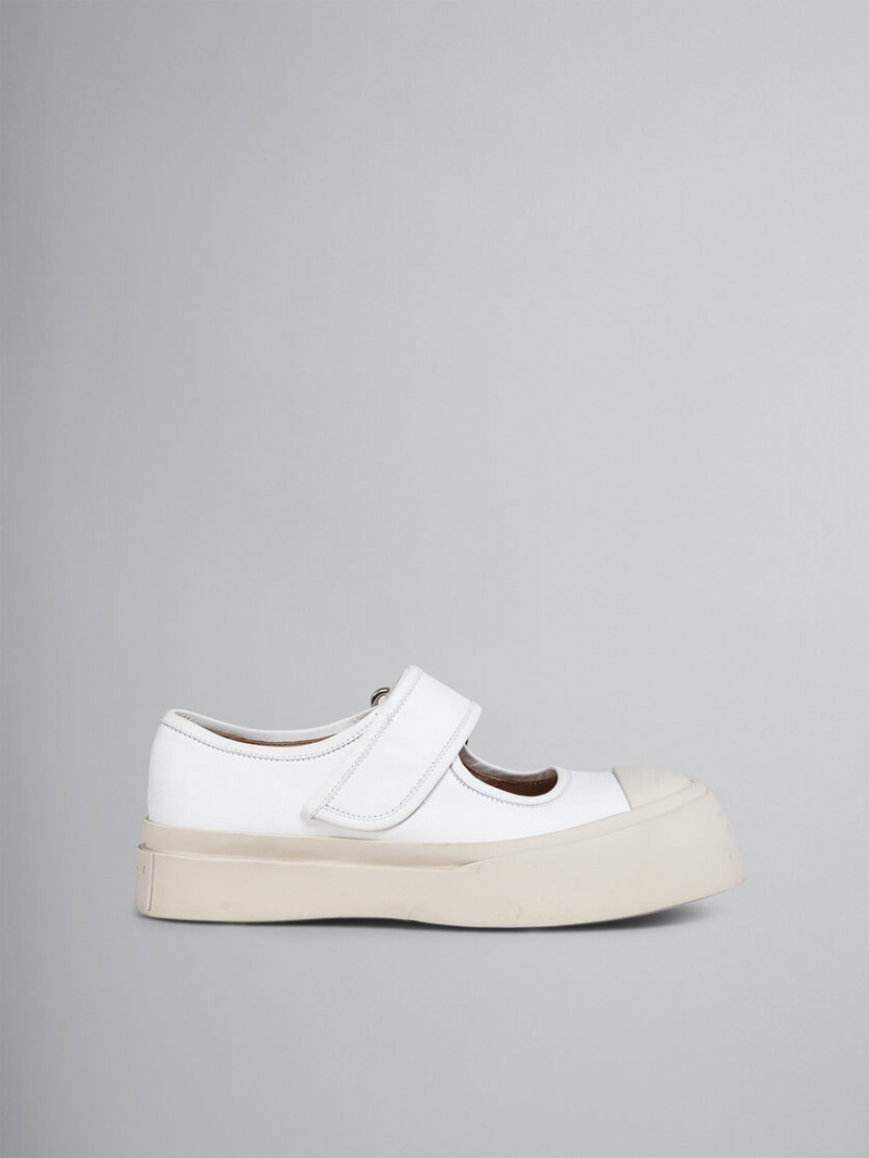 Marni Nappa δερματινα Mary Jane Sneaker ασπρα | GGRUC67940