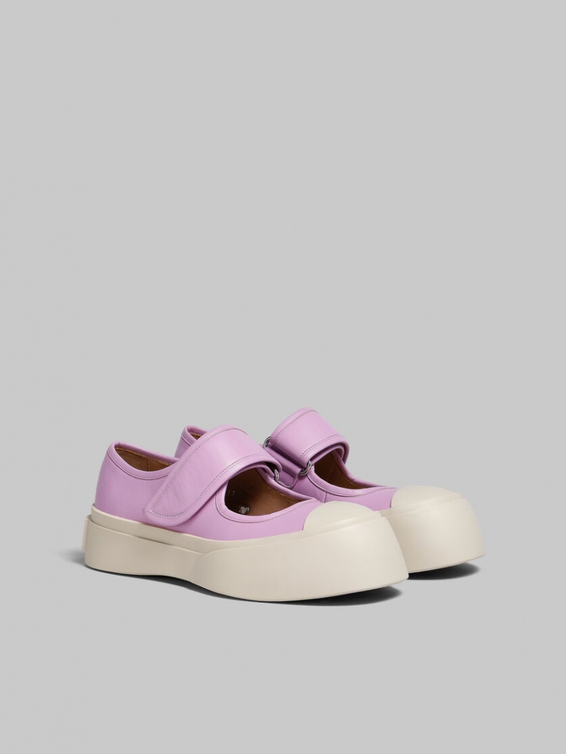 Marni Nappa δερματινα Mary Jane Sneaker μωβ | GRJZR79069