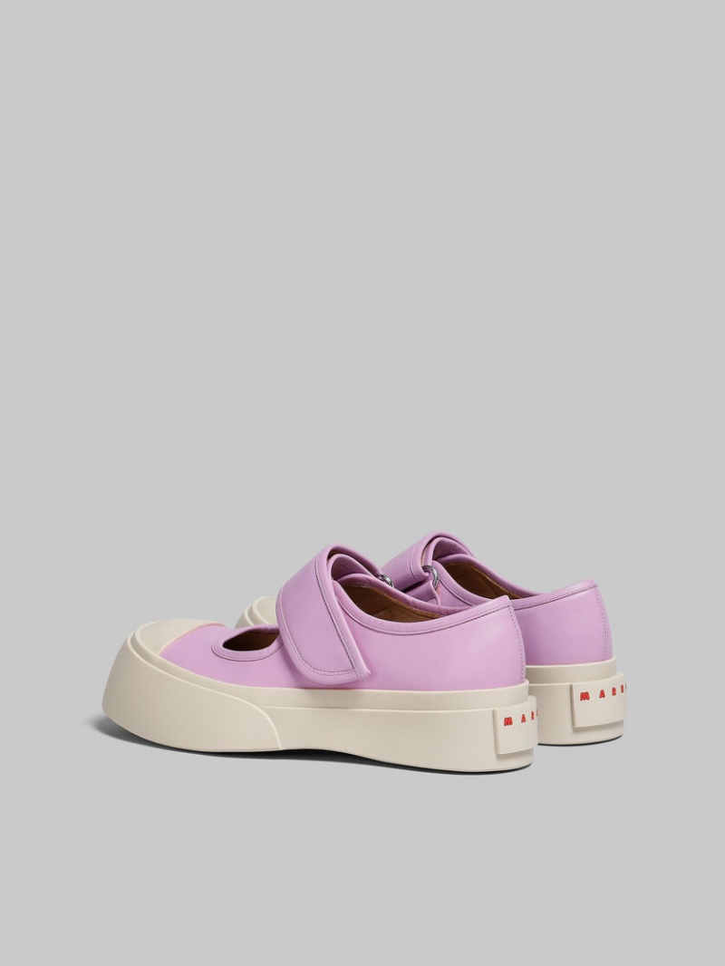 Marni Nappa δερματινα Mary Jane Sneaker μωβ | GRJZR79069