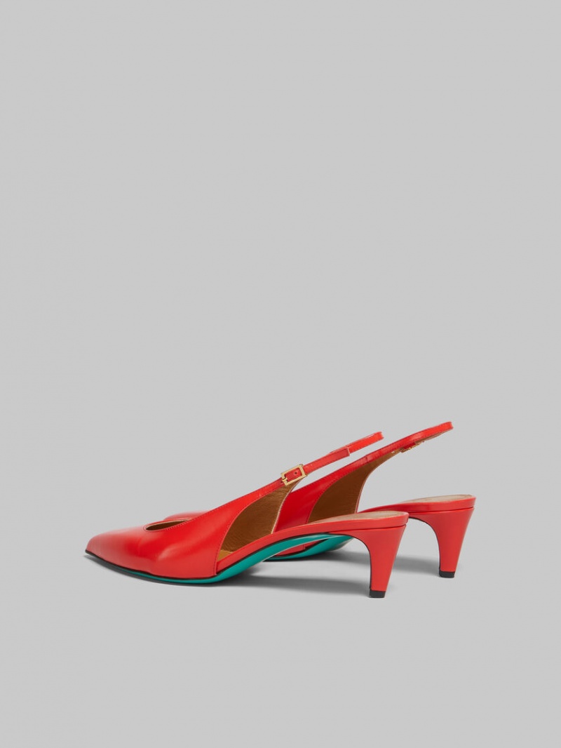 Marni Palmellato δερματινα Rhythm Slingback κοκκινα | DGRVO84288