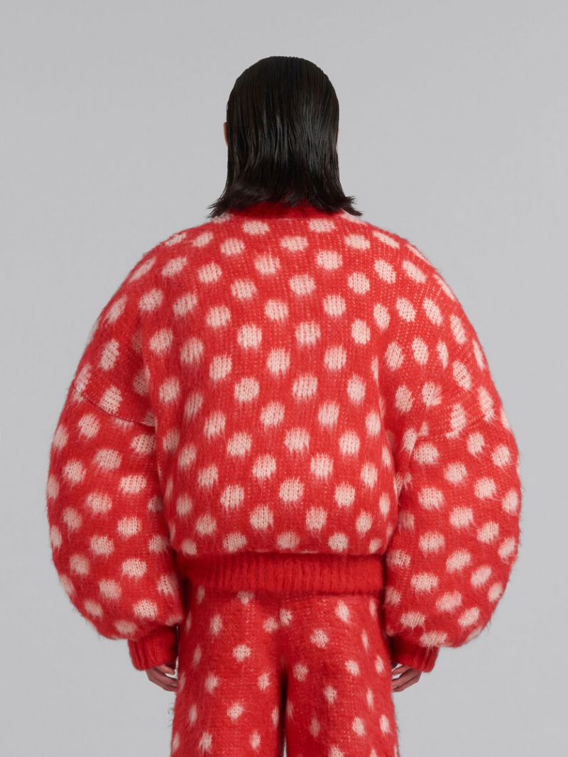 Marni Puffy Mohair Jumper With Polka Dots κοκκινα | XGRGW23515