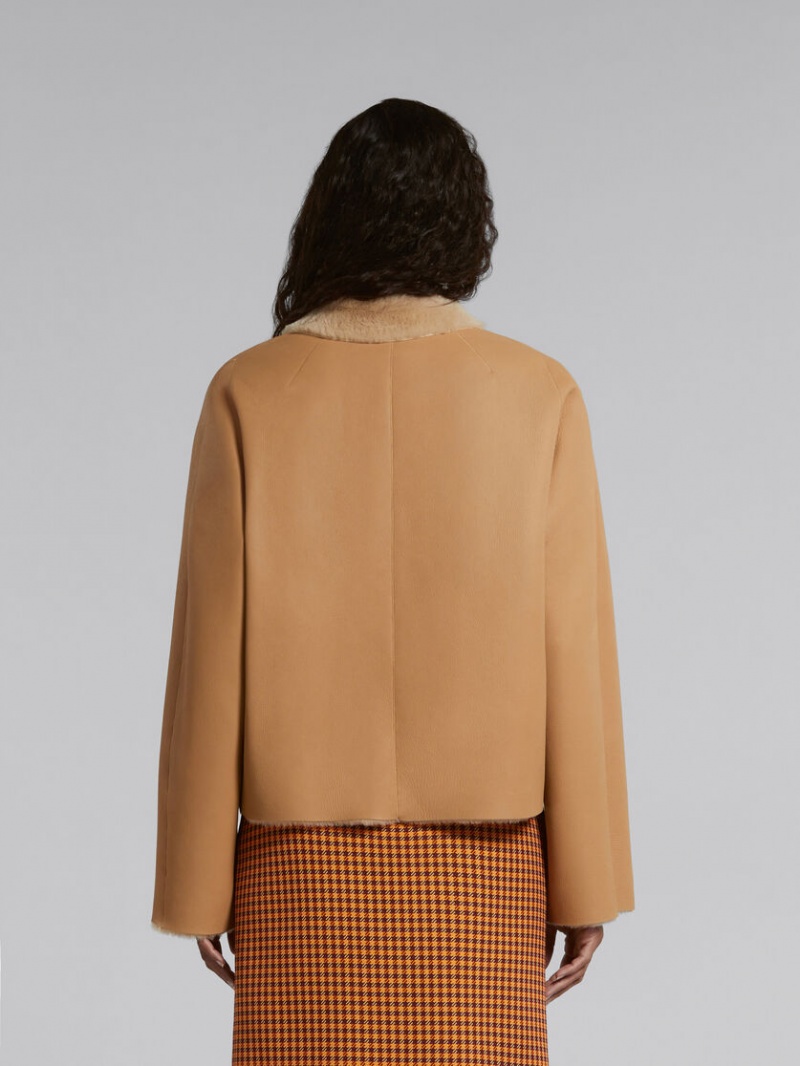 Marni Reversible Shearling Jacket Μπεζ | EGRVG99683