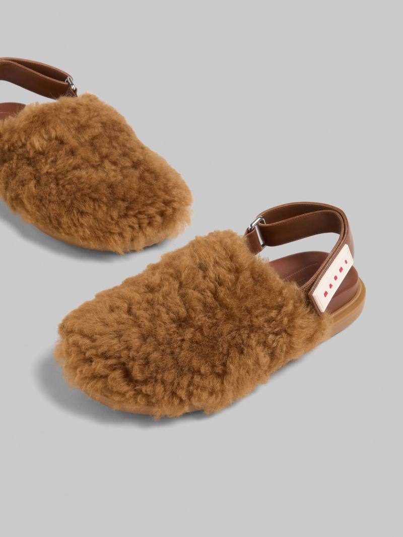 Marni Shearling Sabot καφε | GRNZX99739