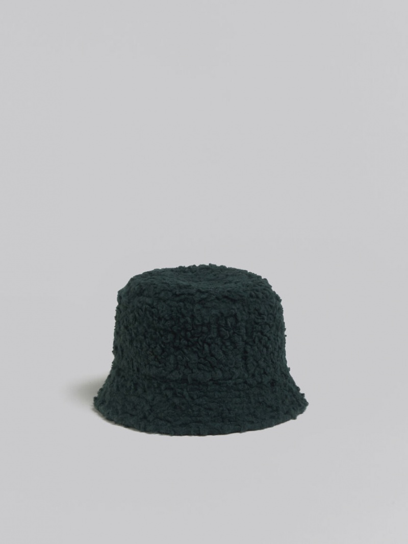 Marni Teddy Bucket Hat With Embroidered Logo πρασινο | XGRGW94751