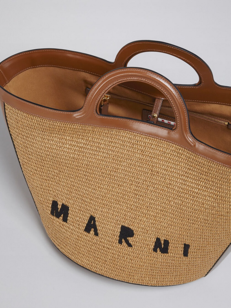 Marni Tropicalia Large Bag δερματινα And Raffia καφε | GGRUC30872