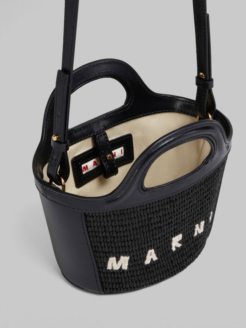 Marni Tropicalia Micro Bag δερματινα And Raffia μαυρα | GRXMI47383