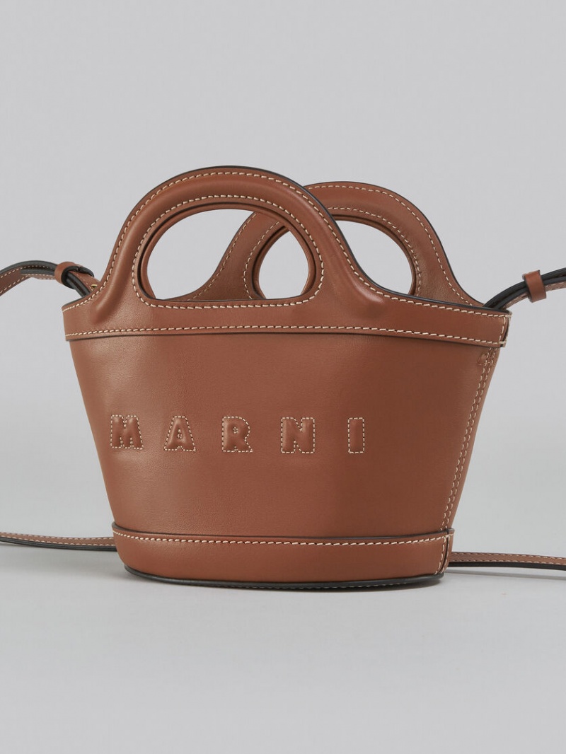 Marni Tropicalia Micro Bag δερματινα καφε | GRDFL71662