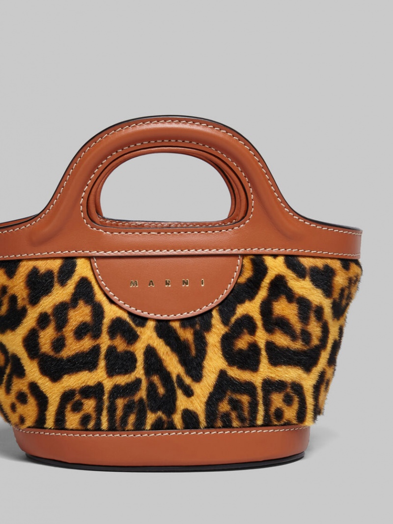 Marni Tropicalia Micro Bag κοντο-hair Shearling λεοπαρ | GGREC12315