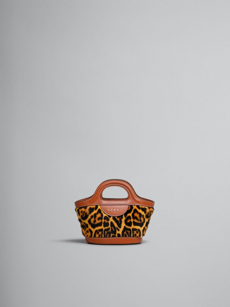 Marni Tropicalia Micro Bag κοντο-hair Shearling λεοπαρ | GGREC12315