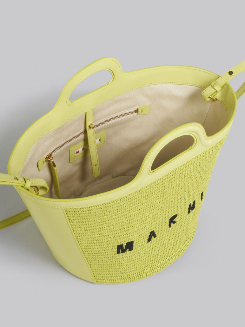 Marni Tropicalia Small Bag δερματινα And Raffia κίτρινα | GGREC63271