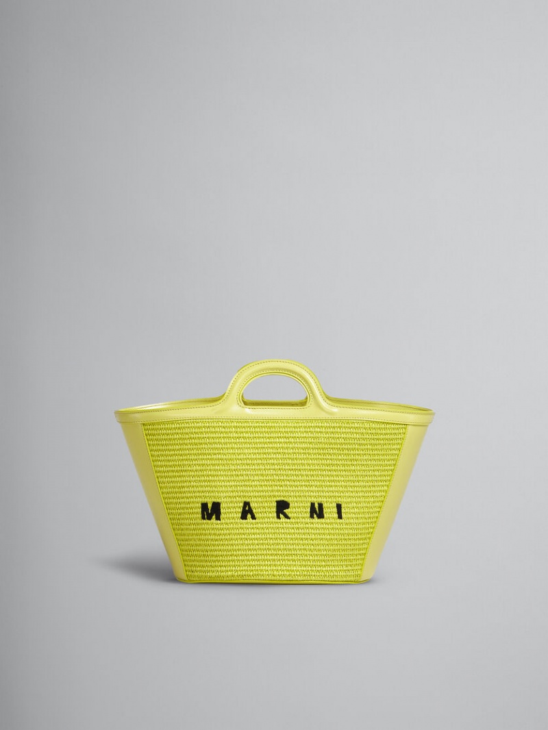 Marni Tropicalia Small Bag δερματινα And Raffia κίτρινα | GGREC63271