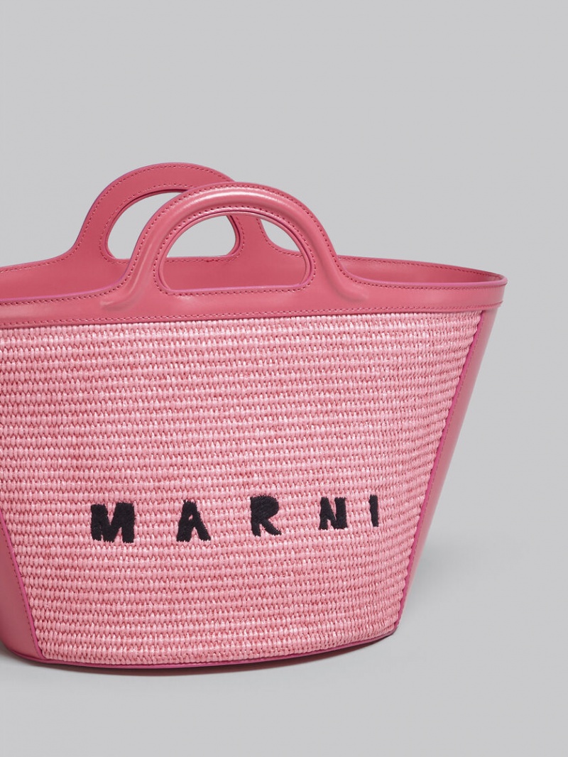 Marni Tropicalia Small Bag δερματινα And Raffia ροζ | GRJVR45817