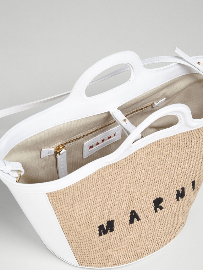 Marni Tropicalia Small Bag δερματινα And Raffia ασπρα | GRCIF40987