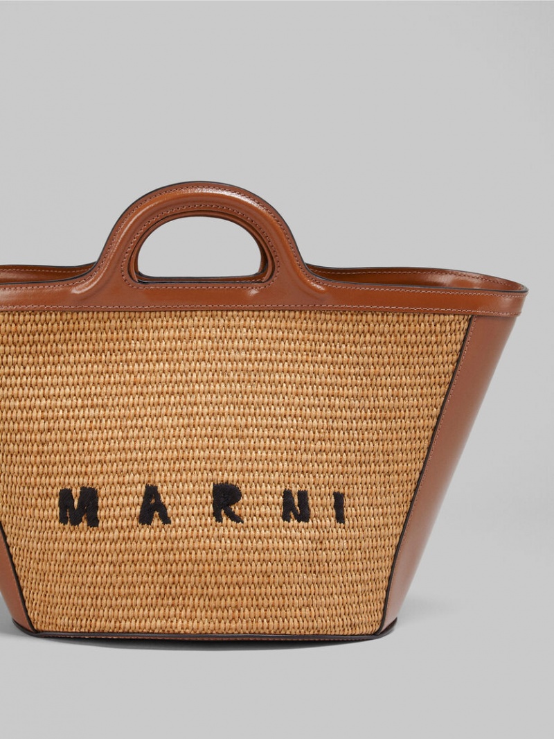 Marni Tropicalia Small Bag δερματινα And Raffia καφε | GREAH77408