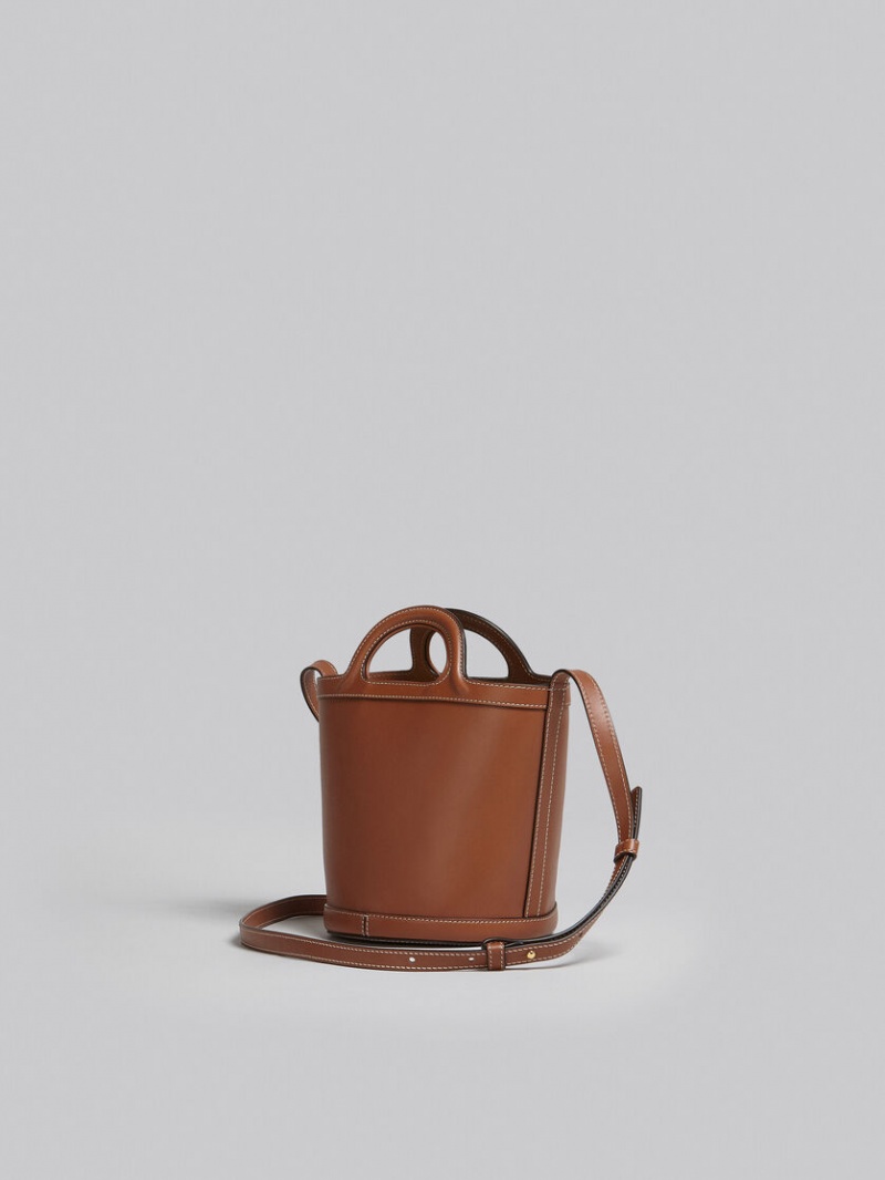 Marni Tropicalia Small Bucket Bag δερματινα καφε | GGRUC43550