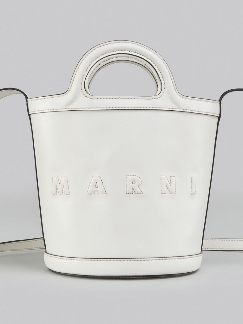 Marni Tropicalia Small Bucket Bag δερματινα ασπρα | LGRTR52291