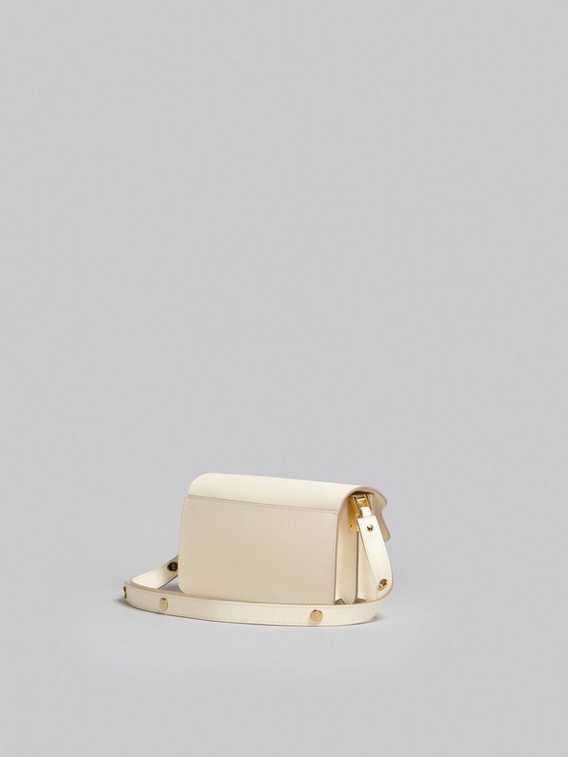 Marni Trunk Bag E/W In White Saffiano δερματινα ασπρα | LGRSX63259