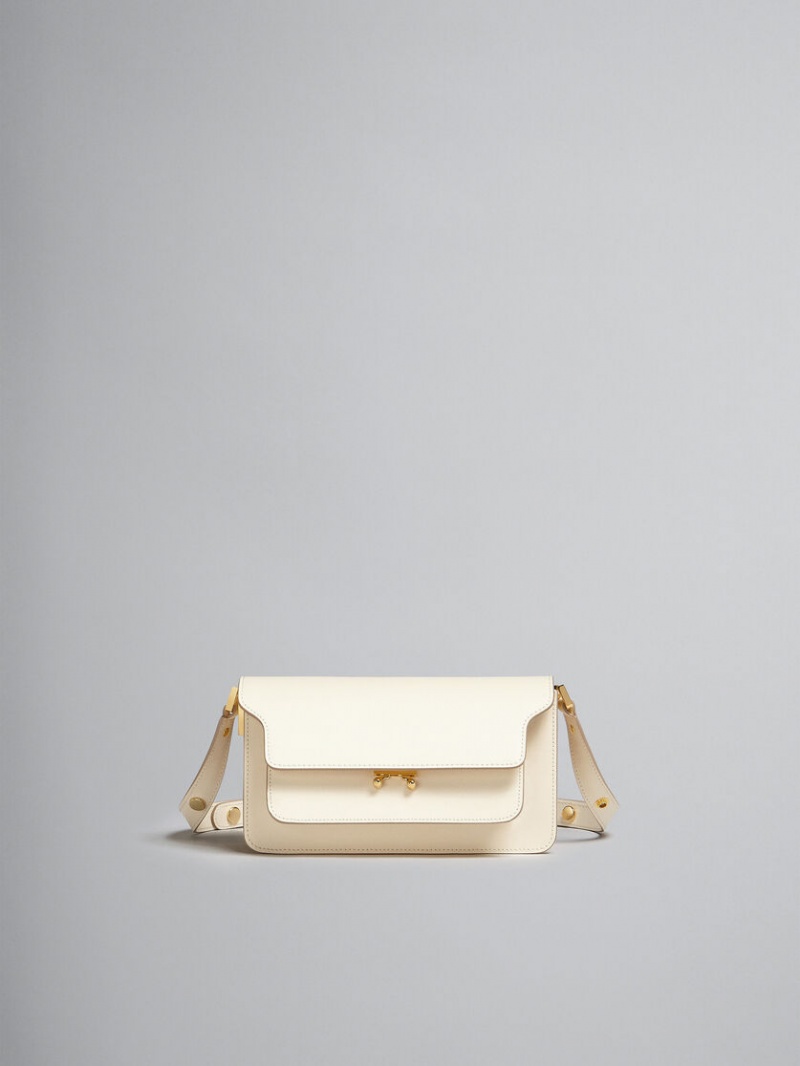 Marni Trunk Bag E/W In White Saffiano δερματινα ασπρα | LGRSX63259