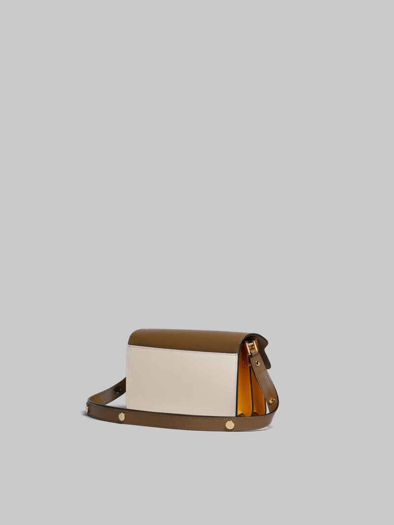 Marni Trunk Bag E/W Saffiano δερματινα καφε ασπρα πορτοκαλι | DGRVO92713