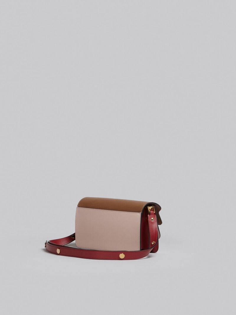 Marni Trunk Bag E/W δερματινα καφε ροζ κοκκινα | ZGRMJ72669