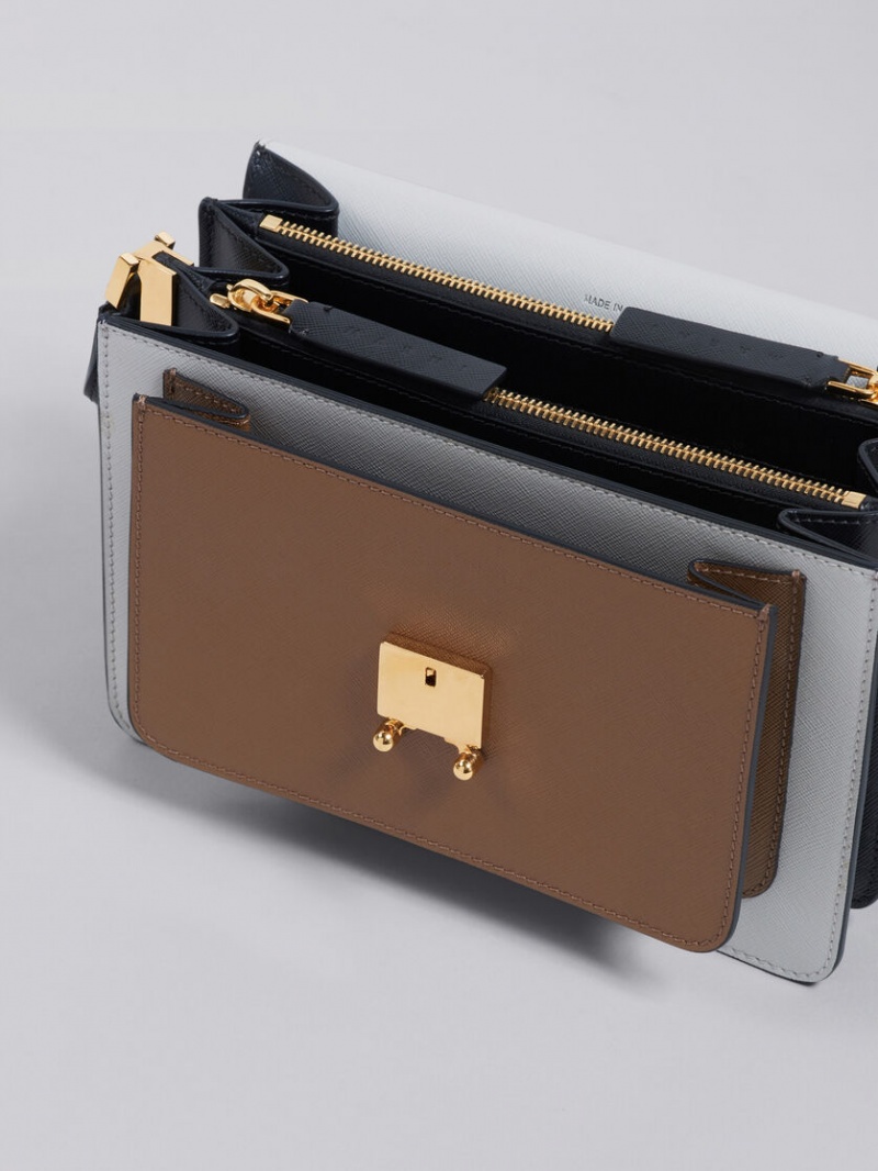 Marni Trunk Medium Bag Saffiano δερματινα γκρι καφε μαυρα | SGRVO21077