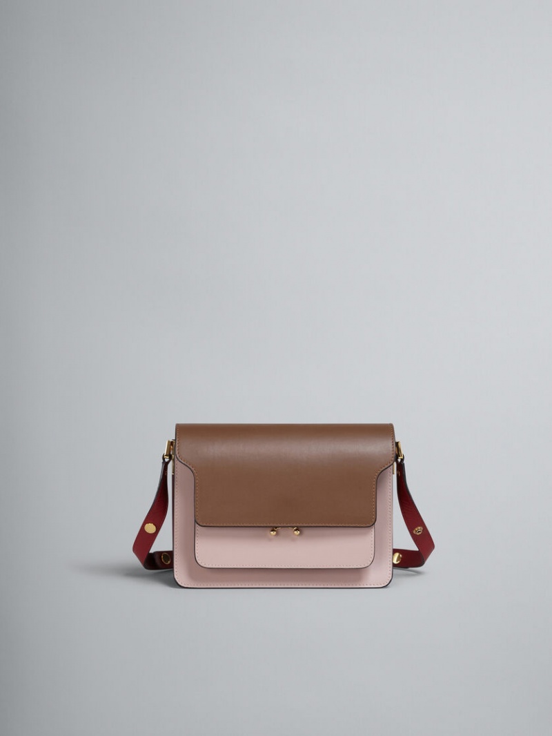 Marni Trunk Medium Bag δερματινα καφε ροζ κοκκινα | MGRHR75711