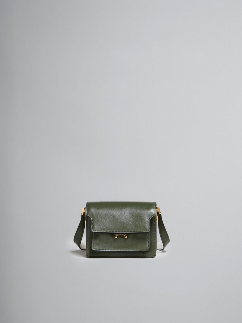 Marni Trunk Soft Mini Bag δερματινα πρασινο ασπρα | GRNZX54390