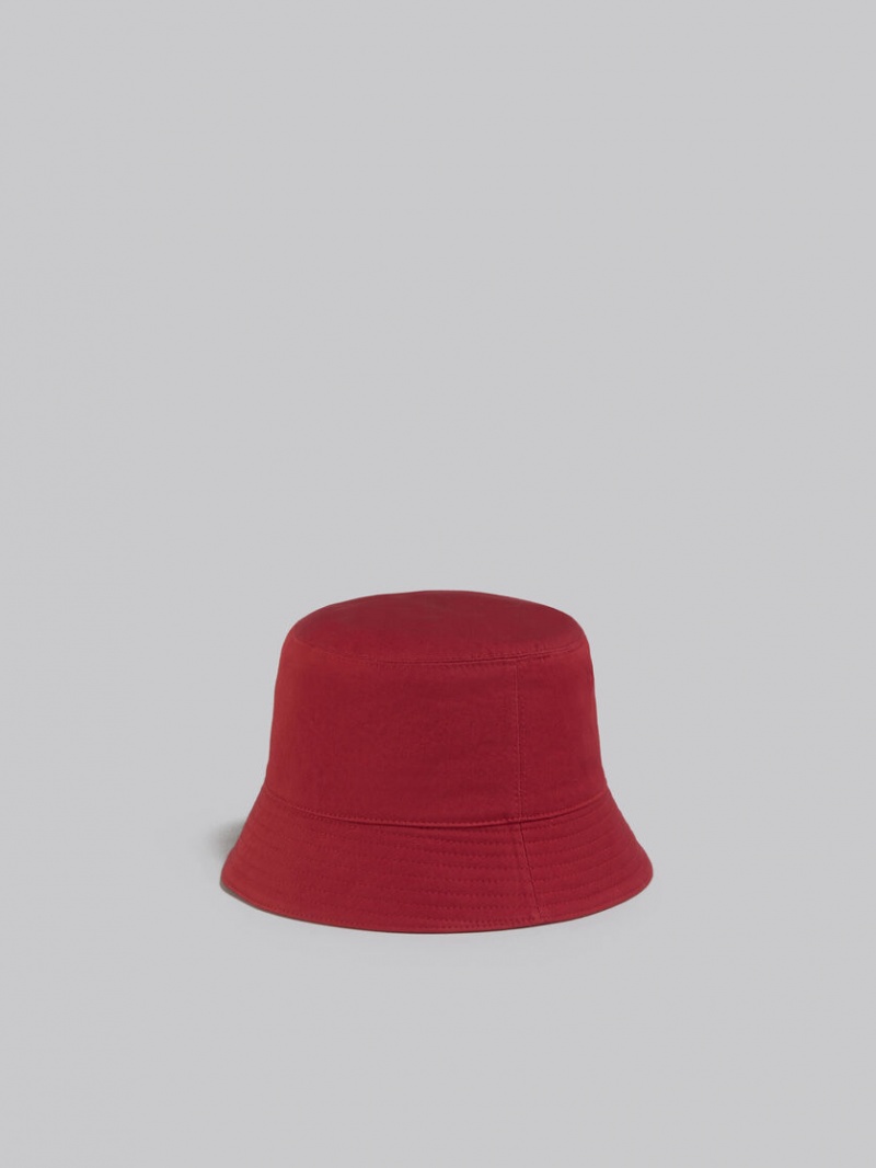 Marni Twill Bucket Hat With Embroidered Logo κοκκινα | ZGRMJ14035