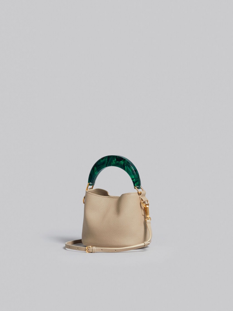 Marni Venice Mini Bucket Bag δερματινα ανοιχτο καφε | AGRDF75167