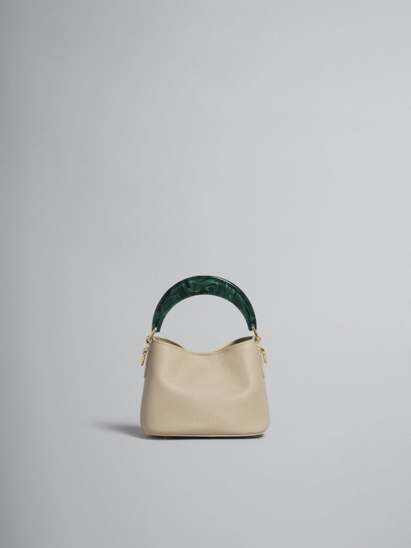 Marni Venice Mini Bucket Bag δερματινα ανοιχτο καφε | AGRDF75167