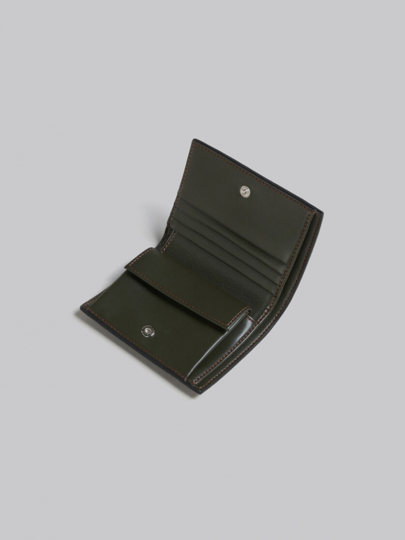 Marni δερματινα Bifold Card Case Ελιά πρασινο | LGRSX99321