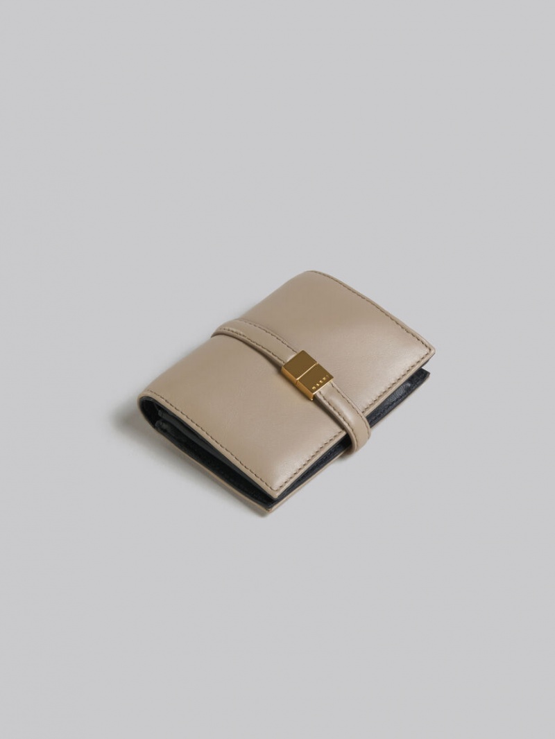 Marni δερματινα Bifold Prisma Wallet Μπεζ | LGRTR40354