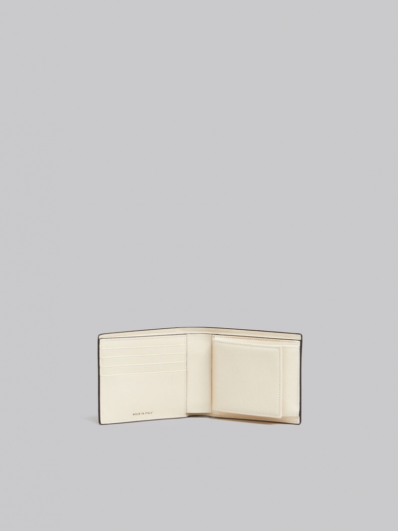 Marni δερματινα Bi-fold Wallet ασπρα μαυρα | DGRVO95254