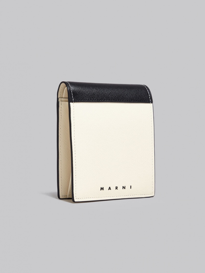 Marni δερματινα Bi-fold Wallet ασπρα μαυρα | DGRVO95254