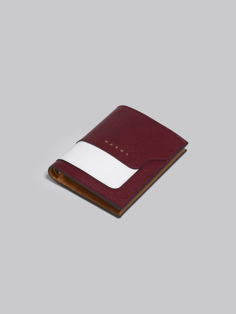 Marni δερματινα Bi-fold Wallet κοκκινα ασπρα καφε | LGRTR95094