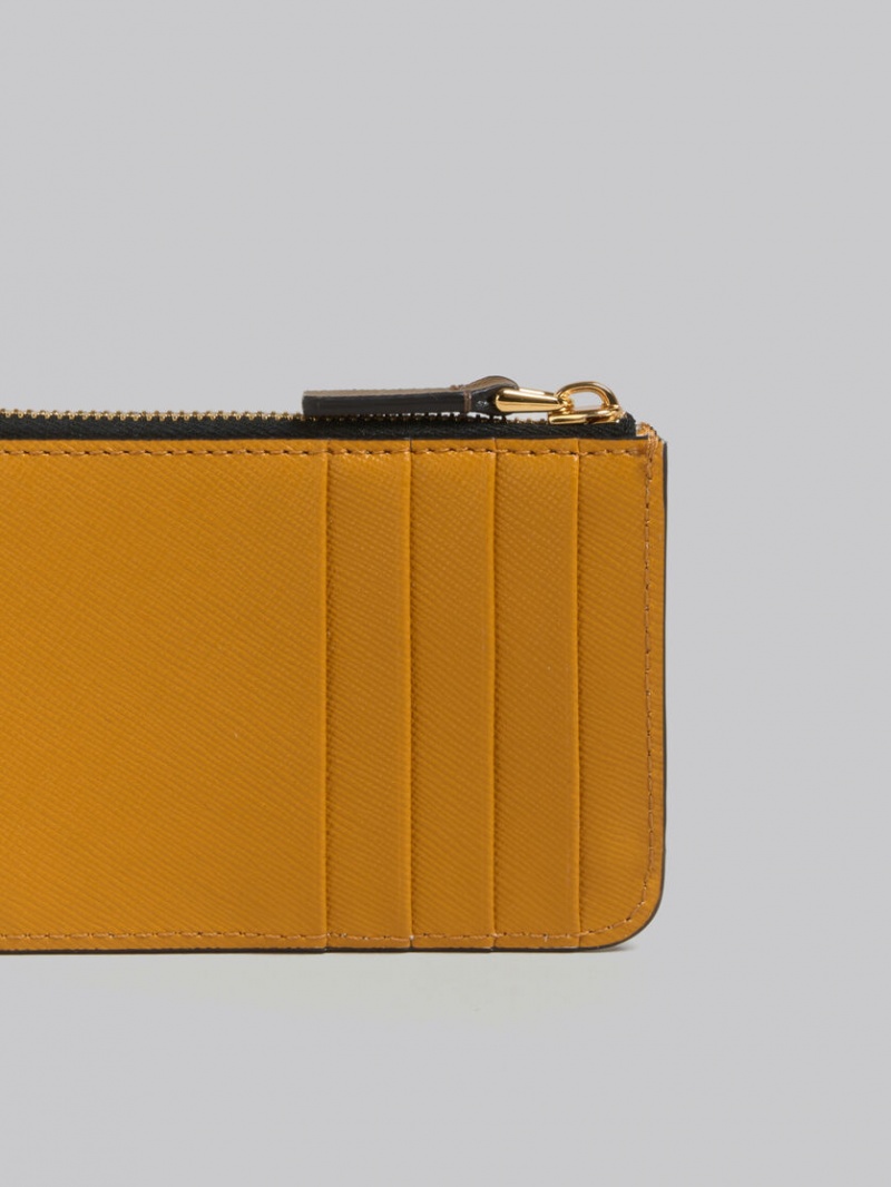 Marni δερματινα Card Case καφε ασπρα πορτοκαλι | PGRQX12855