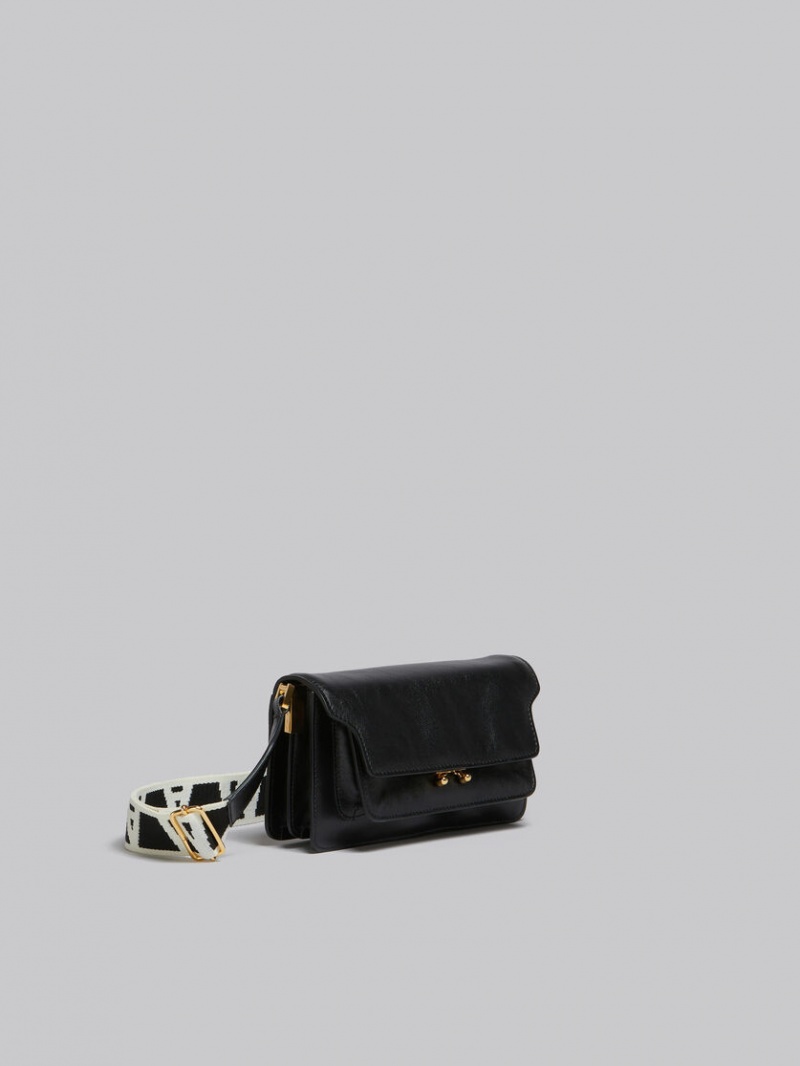 Marni δερματινα E/W Soft Trunk Bag With Logo λουρακια μαυρα | BGRSD90036