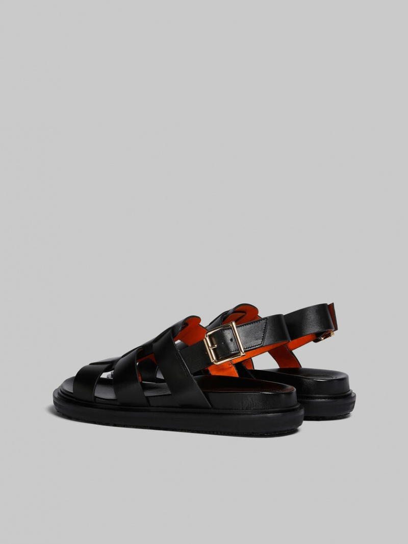 Marni δερματινα Gladiator Sandal μαυρα | MGRFT76997