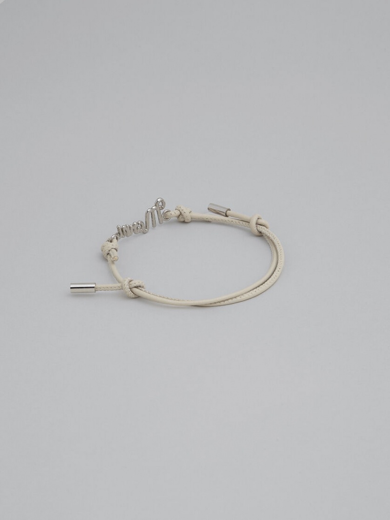 Marni δερματινα Logo Bracelet ασπρα | GRJVR94188