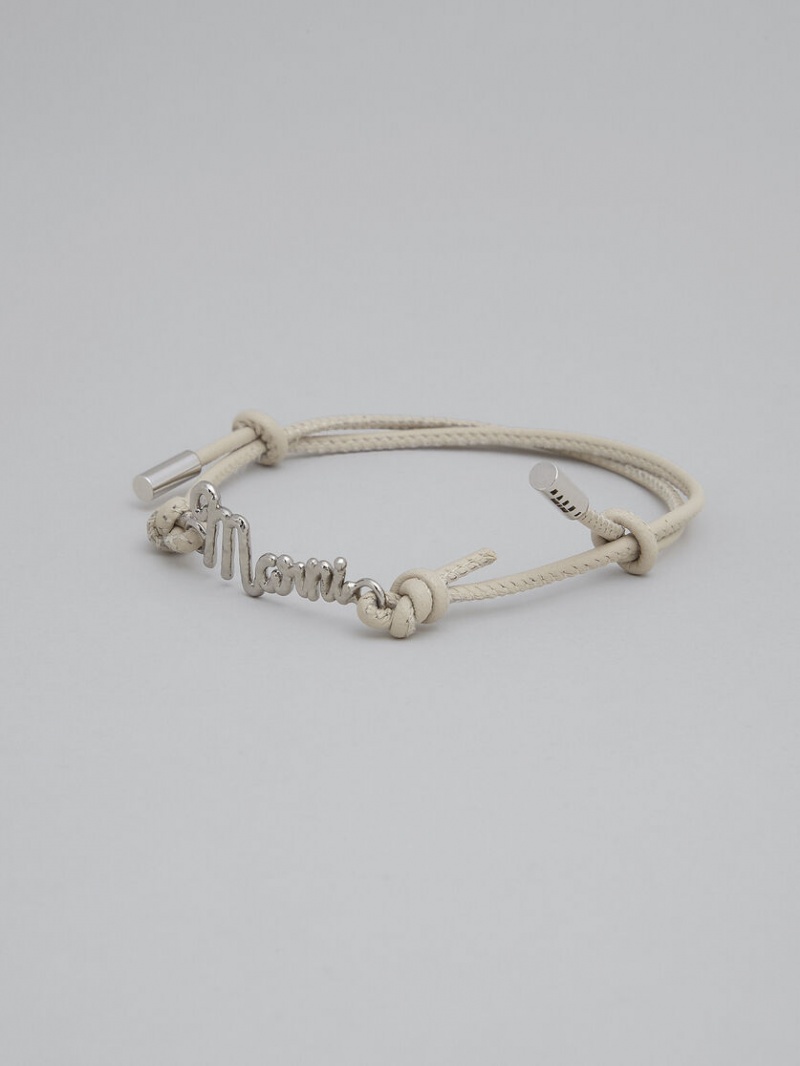 Marni δερματινα Logo Bracelet ασπρα | GRJVR94188